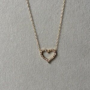 SOLD OUTSIDE!! 18K Solid Japanese Gold Open-Heart Dia~Necklace (0.700 ct, 45cm)